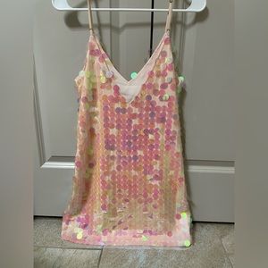 H:ours pink sequin mini dress